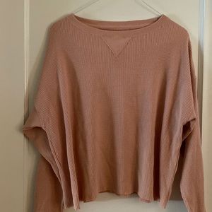 Abercrombie & Fitch Pink Waffle Knit Top